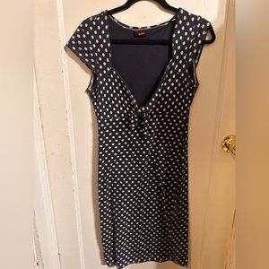Pin up polka dot dress midi length